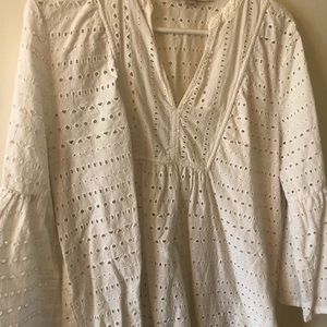 Bell sleeve eyelet top